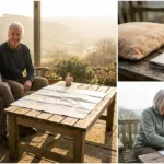 An active senior couple stands at a scenic overlook during golden hour, reviewing a travel map together.