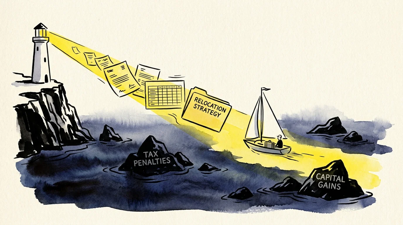 An illustration of a lighthouse guiding a boat through foggy waters, symbolizing professional financial guidance.