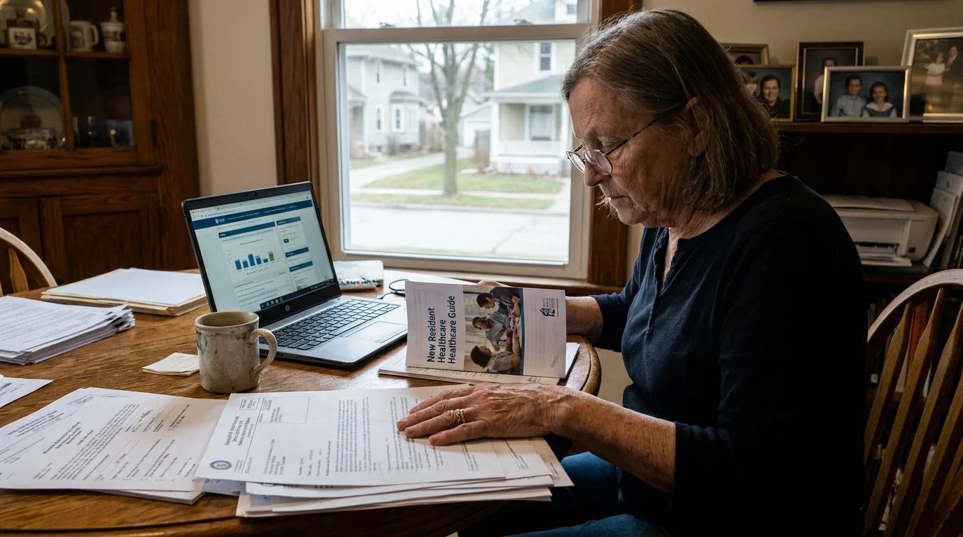 Editorial photograph illustrating: Navigating Healthcare and Benefits in a New State