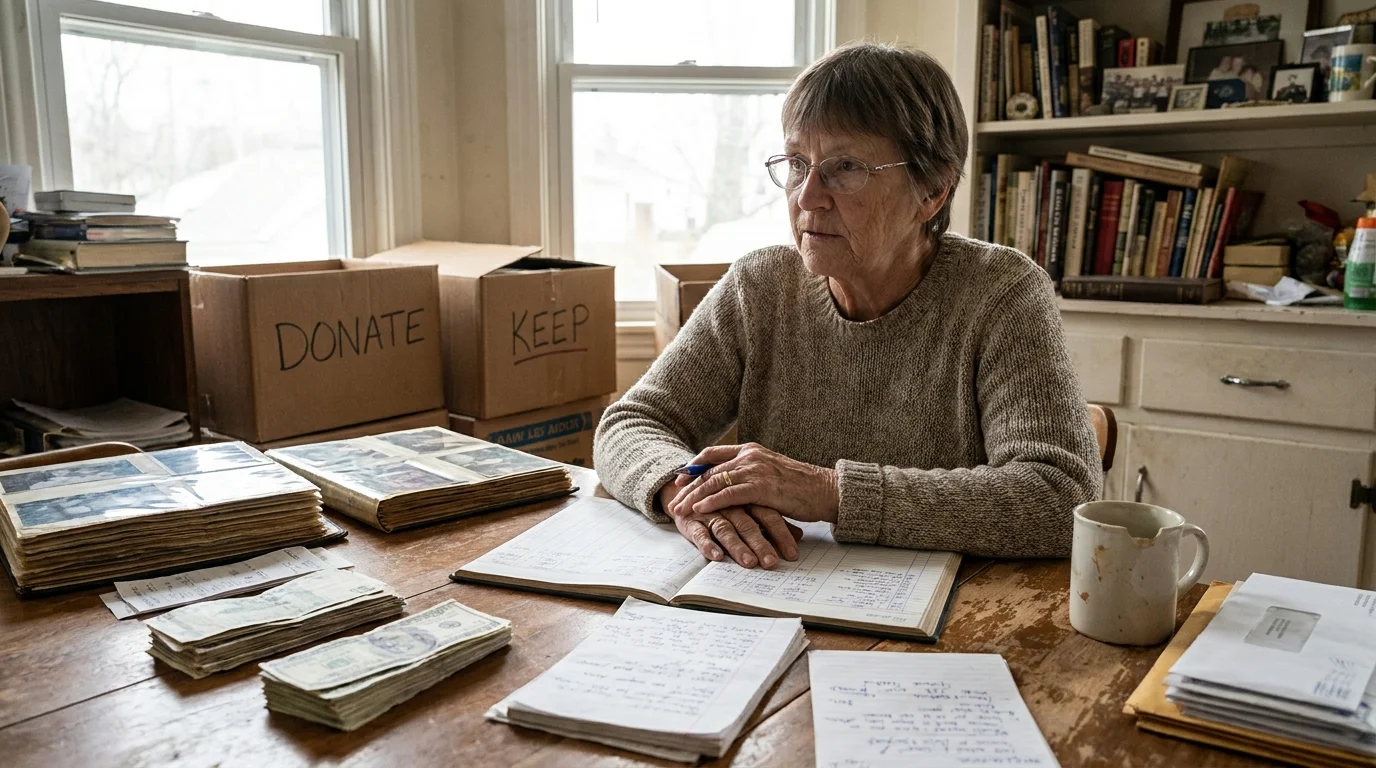 Editorial photograph illustrating: The Hidden Costs: Keeping the Family Home vs. Downsizing