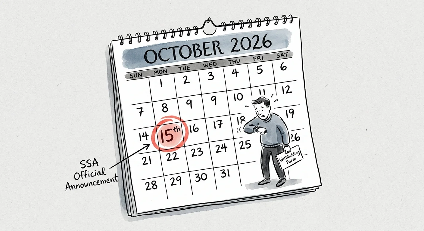 An ink and watercolor illustration of a calendar page with October 15th circled in red, symbolizing a critical deadline.